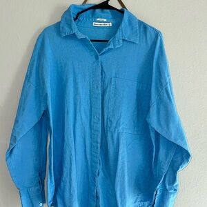Women’s Blue Button-Up Shirt